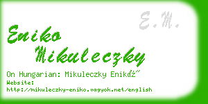 eniko mikuleczky business card